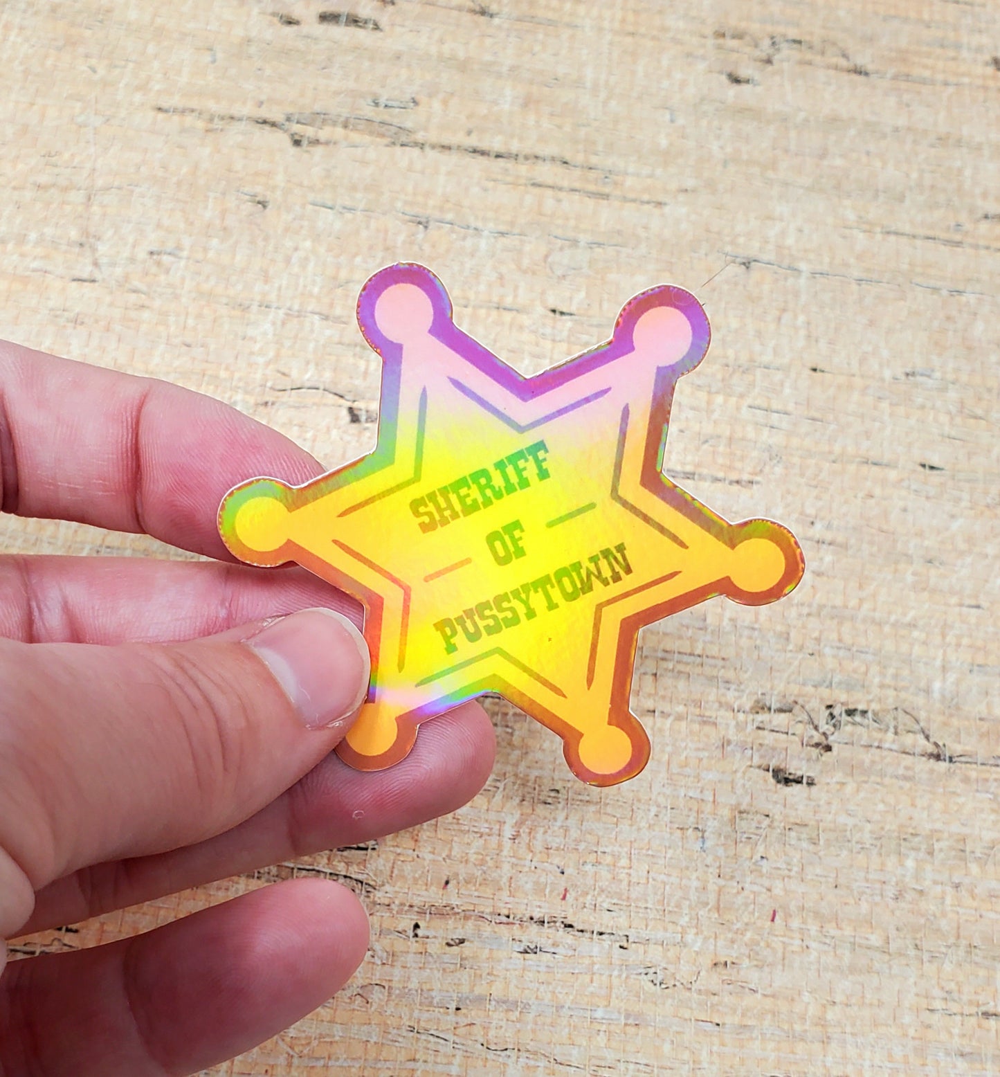 Sheriff of Pussytown 2.5" Holographic Vinyl Sticker