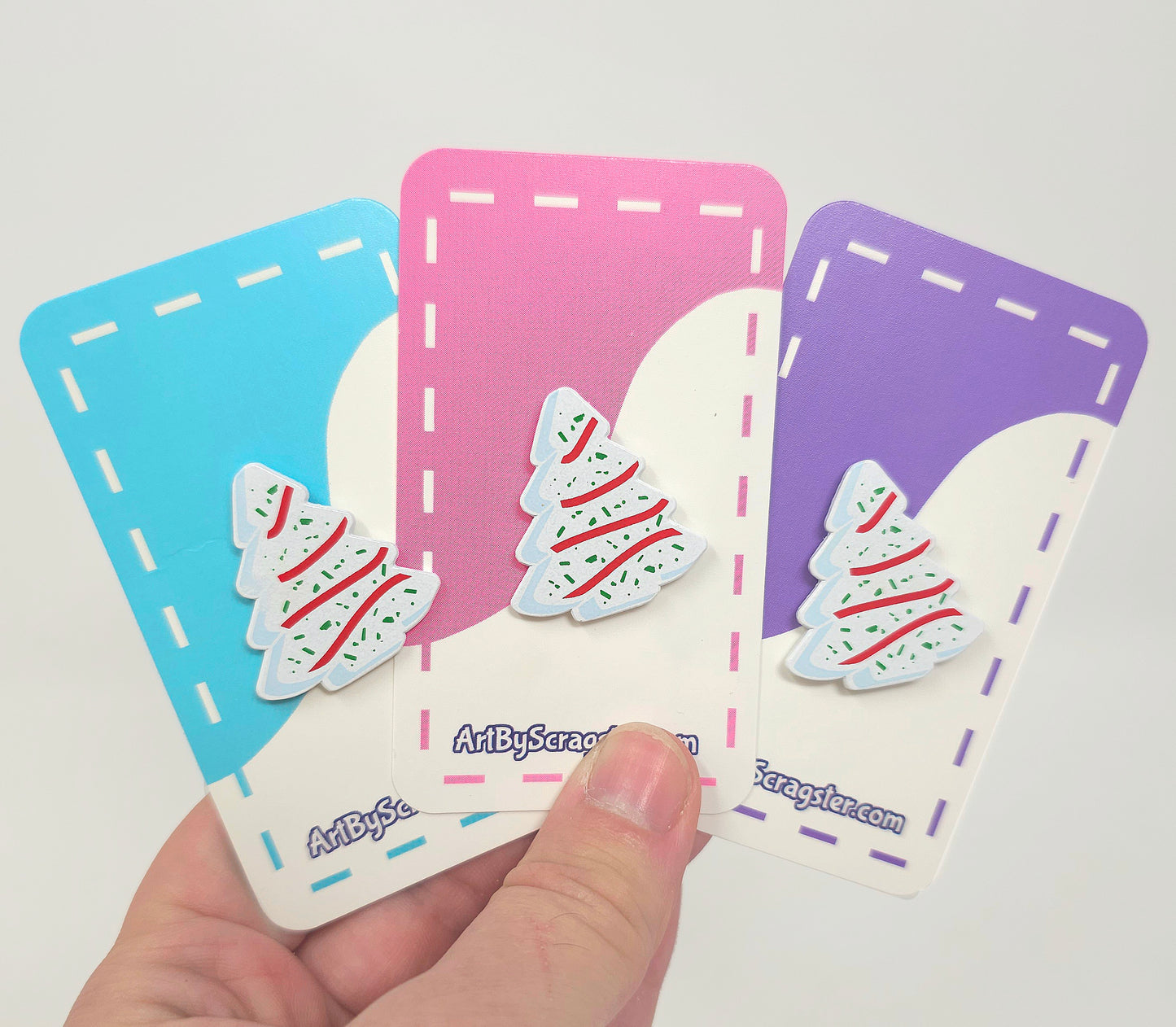 Holiday Christmas Tree Cake Pin 1.5" Dyed Enamel Pin