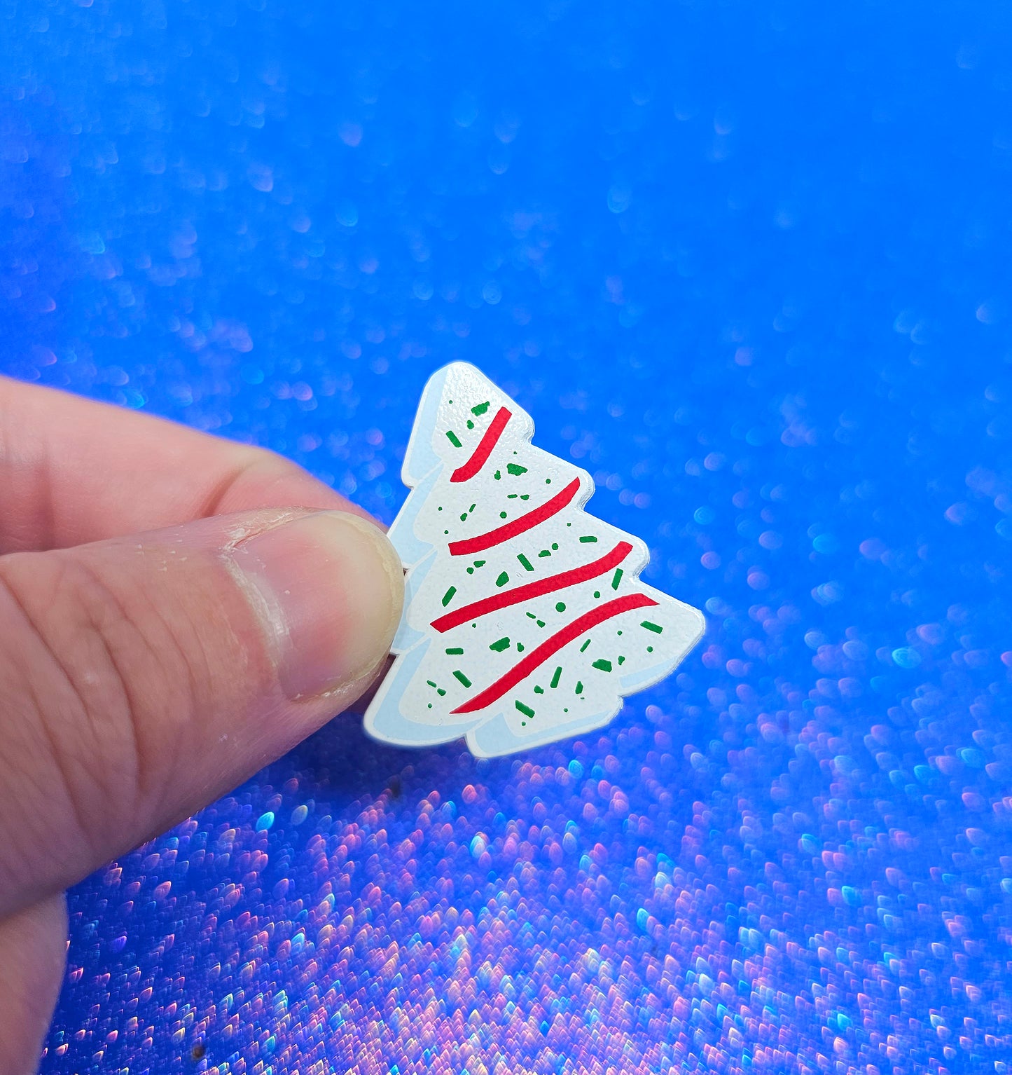 Holiday Christmas Tree Cake Pin 1.5" Dyed Enamel Pin