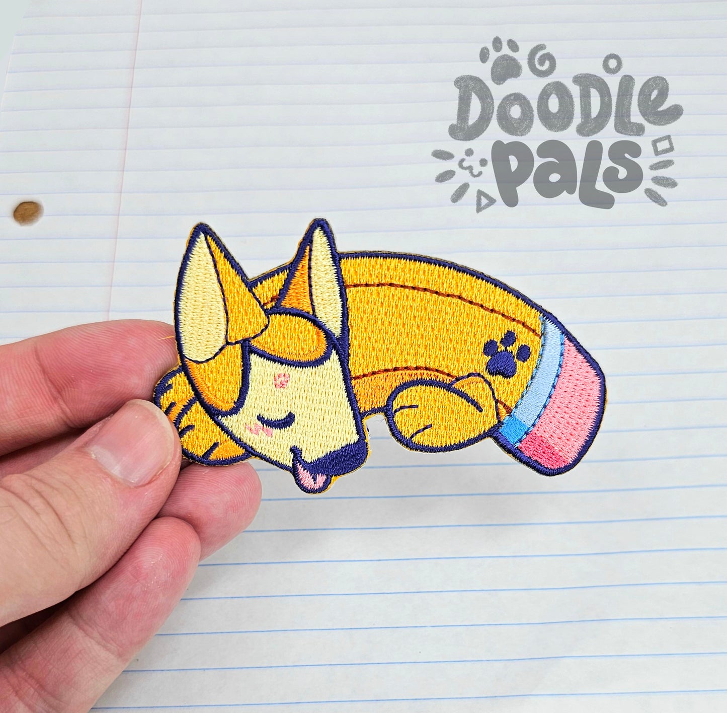 Doodle Pals Pencil Puppy Iron On Patch