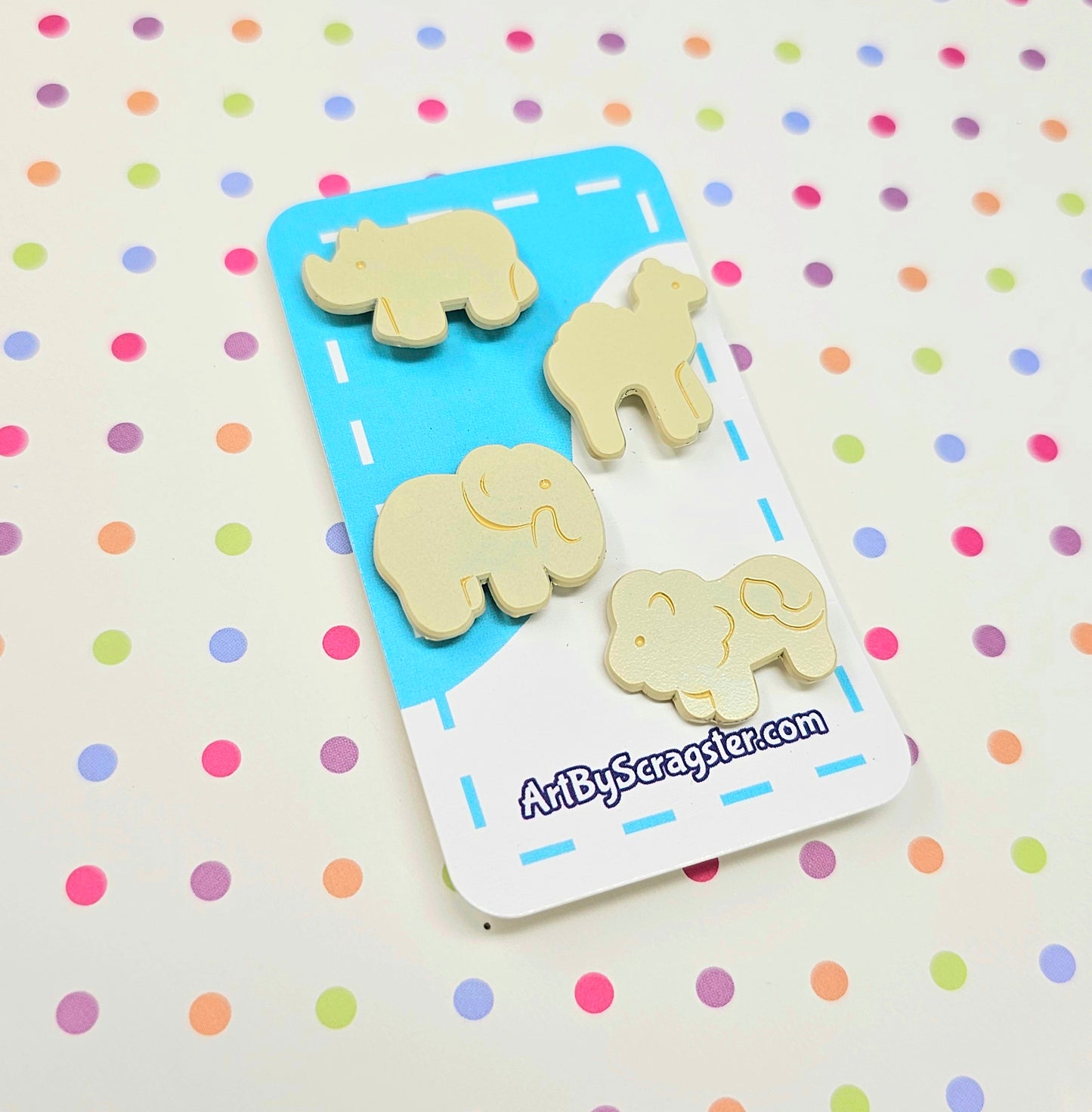 Circus Animal Cracker Cookie Mini Pin 1" Dyed Enamel Pin Set
