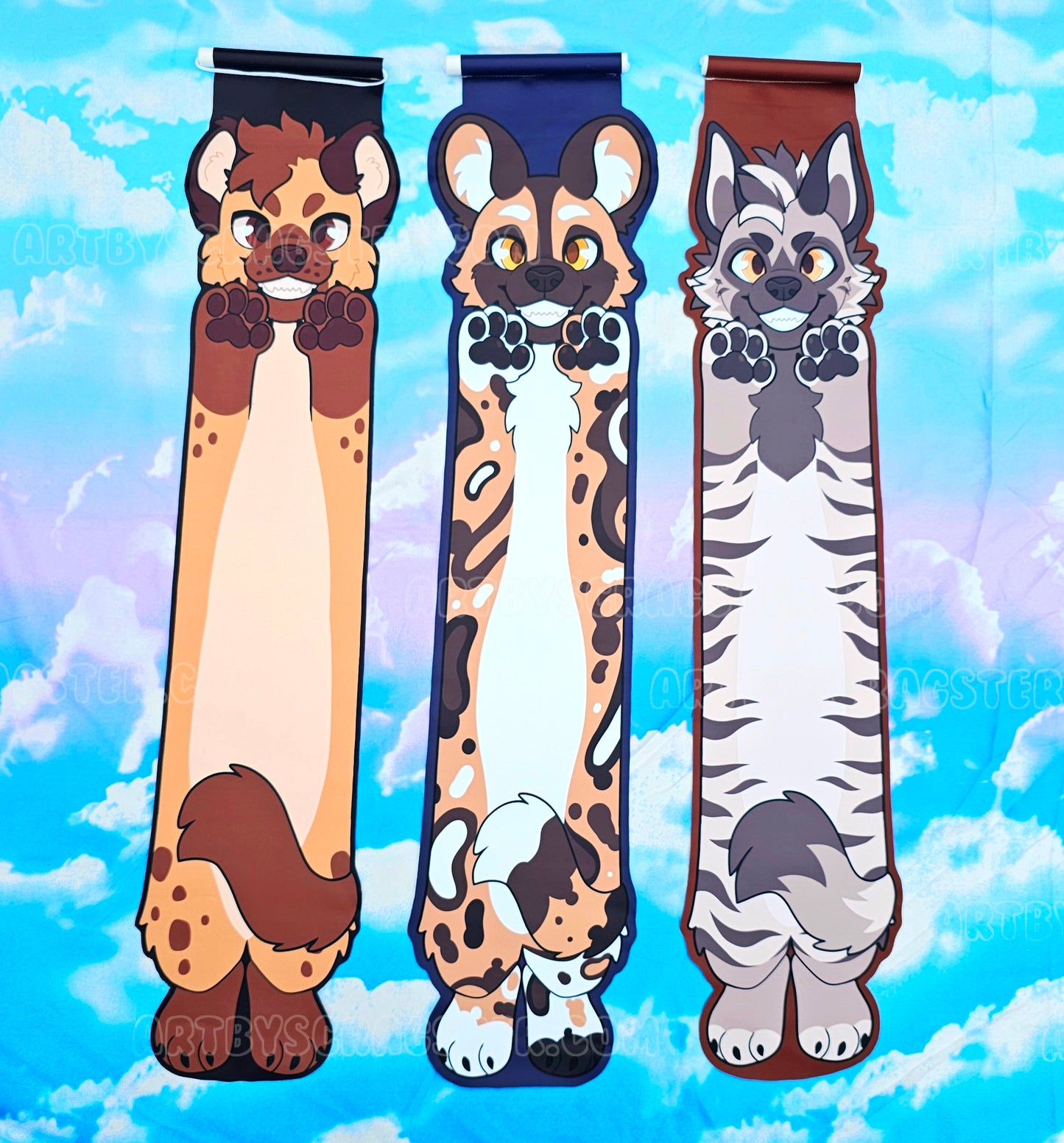 Long Animal Pin Banners Hyenas & Wild Dogs