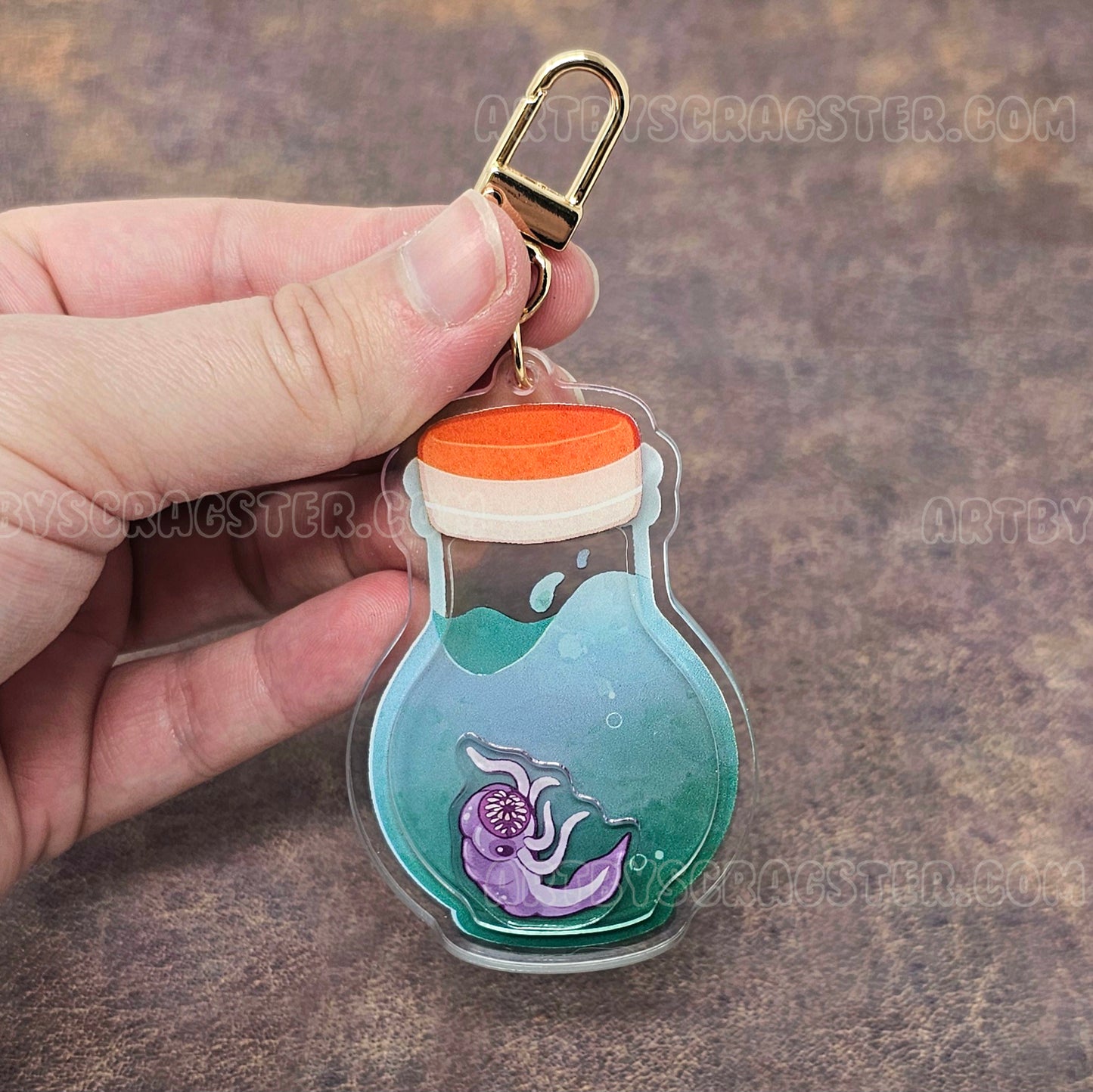 Illithid Mind Flayer Tadpole Specimen 3" Acrylic Shaker Keychain