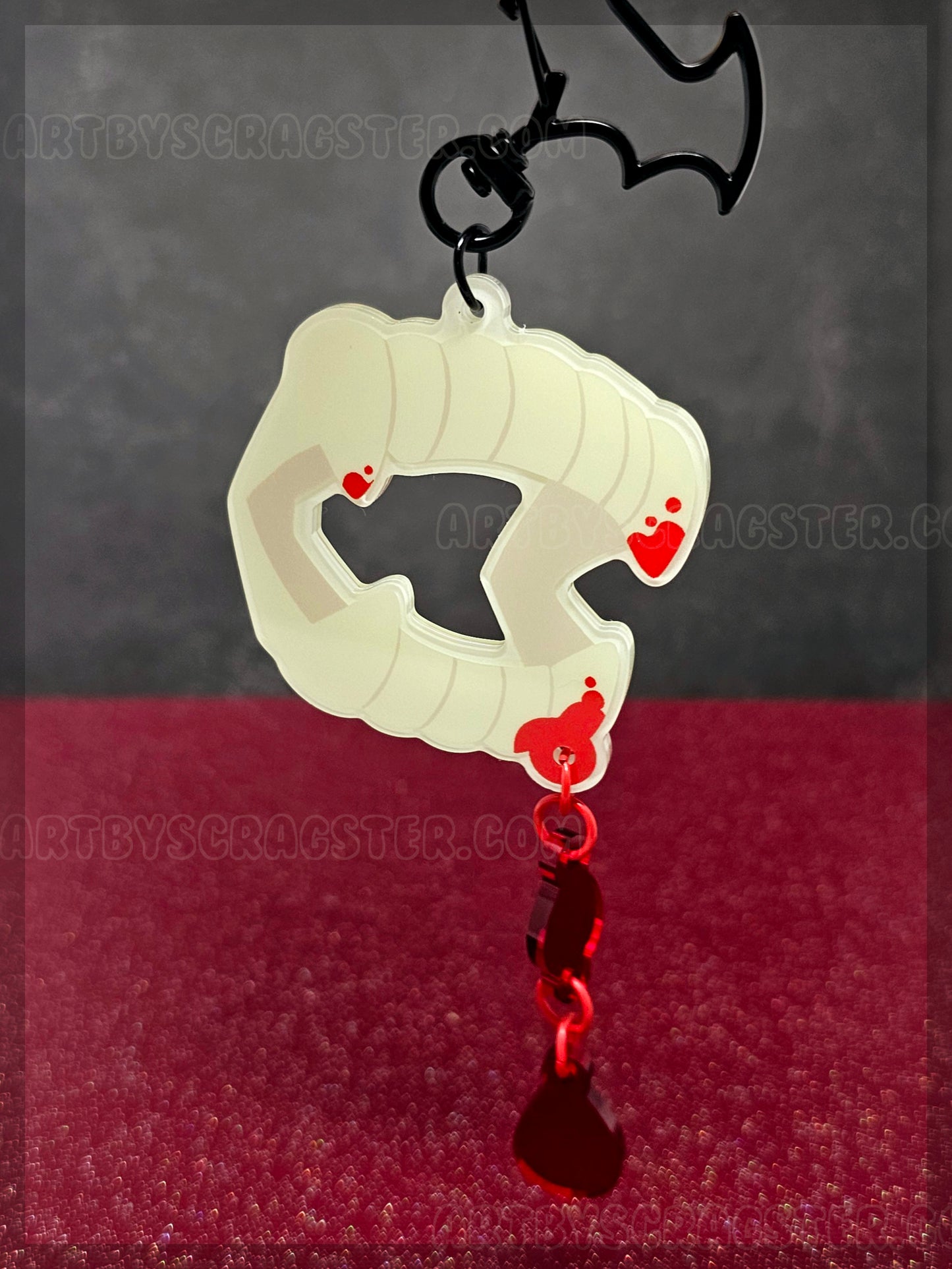 Glow in the Dark Vampire Teeth Acrylic Keychain Set