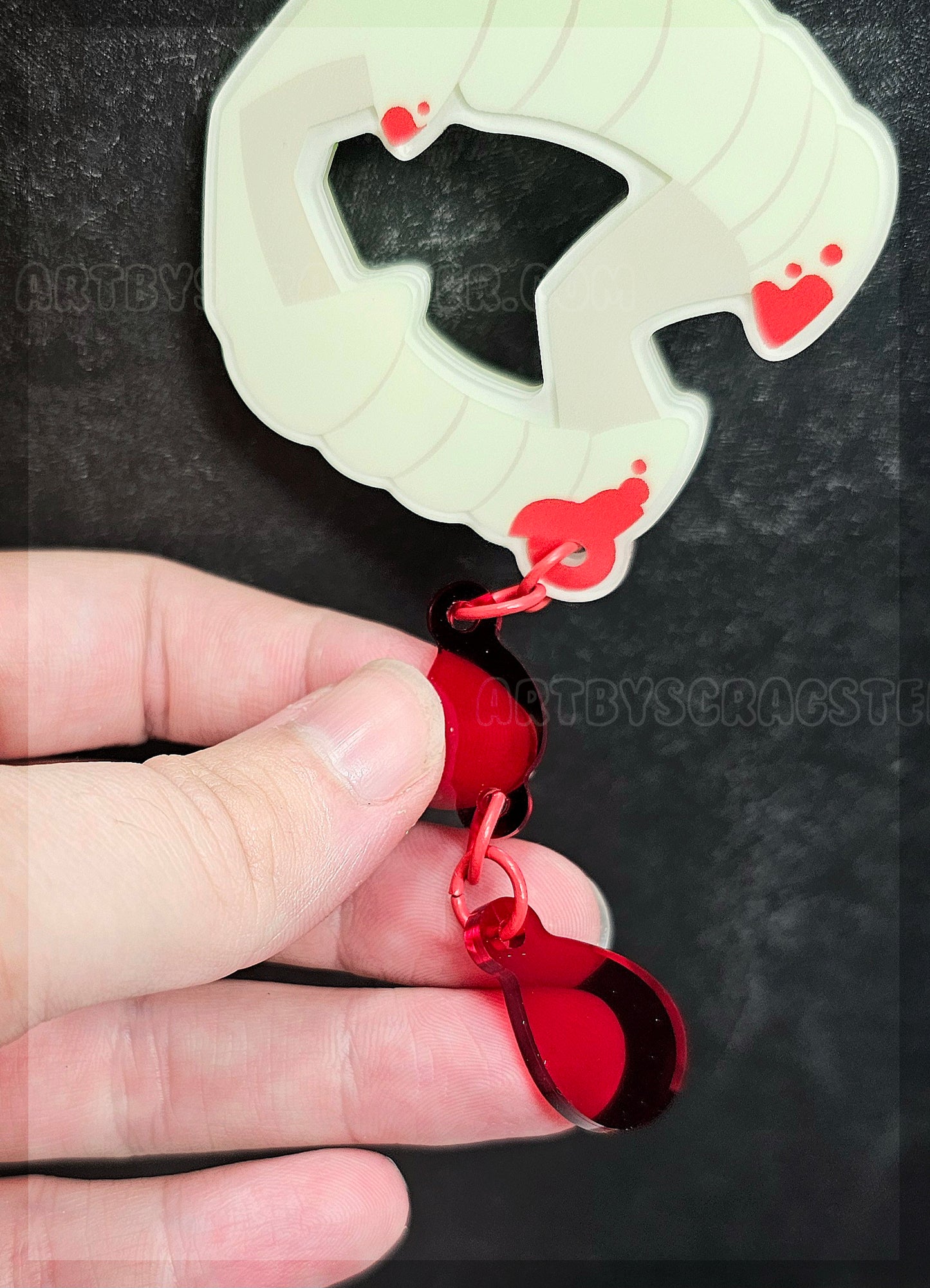 Glow in the Dark Vampire Teeth Acrylic Keychain Set