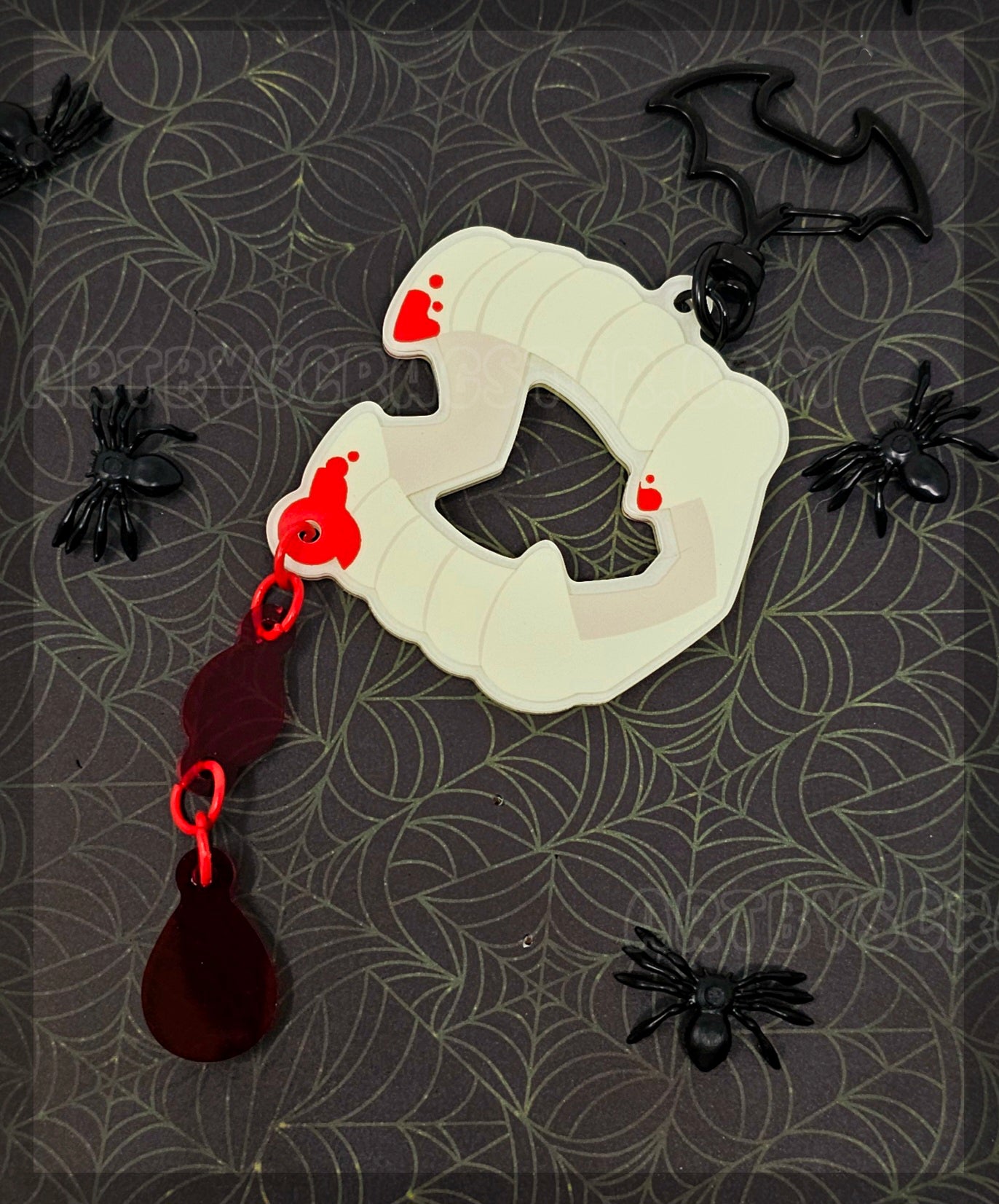 Glow in the Dark Vampire Teeth Acrylic Keychain Set