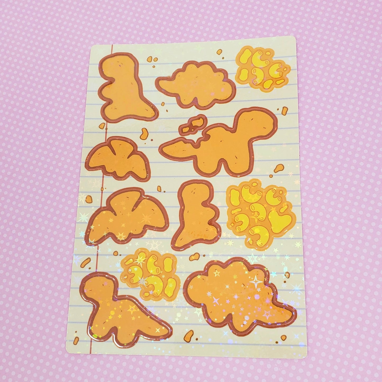 Dino Nuggies Holo Vinyl Sticker Sheet