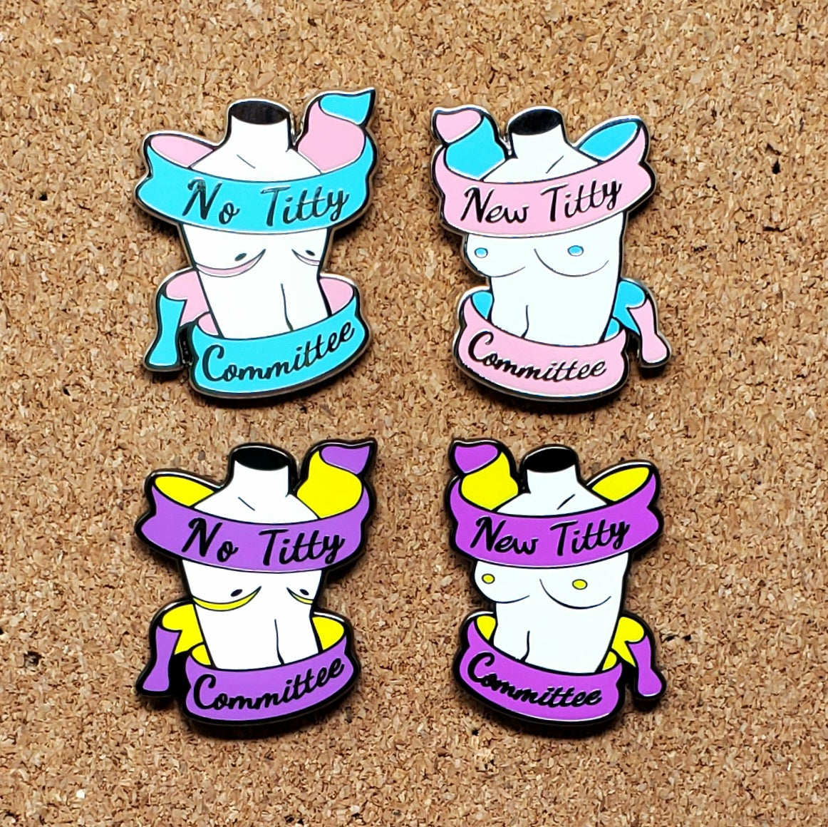 New Titty Committee Top Surgery Pride 1.5” Hard Enamel pin