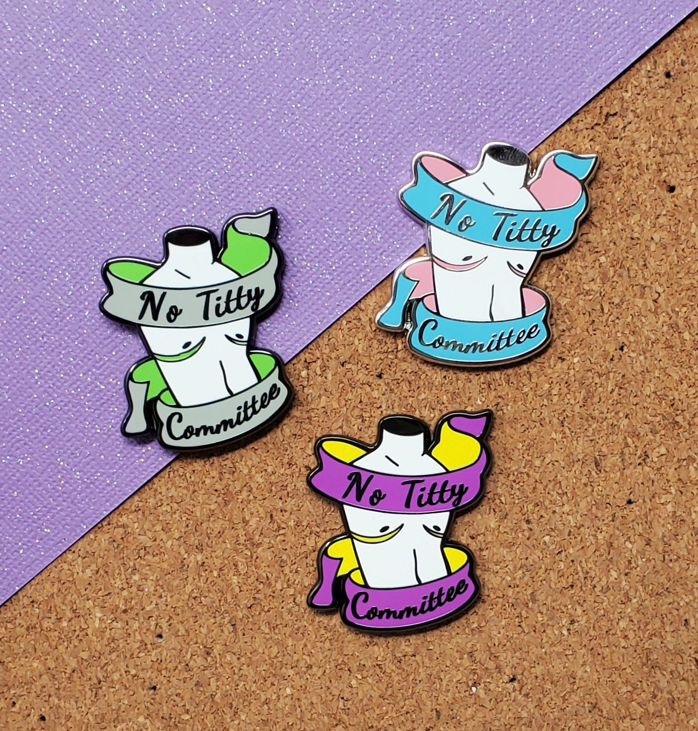 No Titty Committee Top Surgery Pride 1.5” Hard Enamel pin