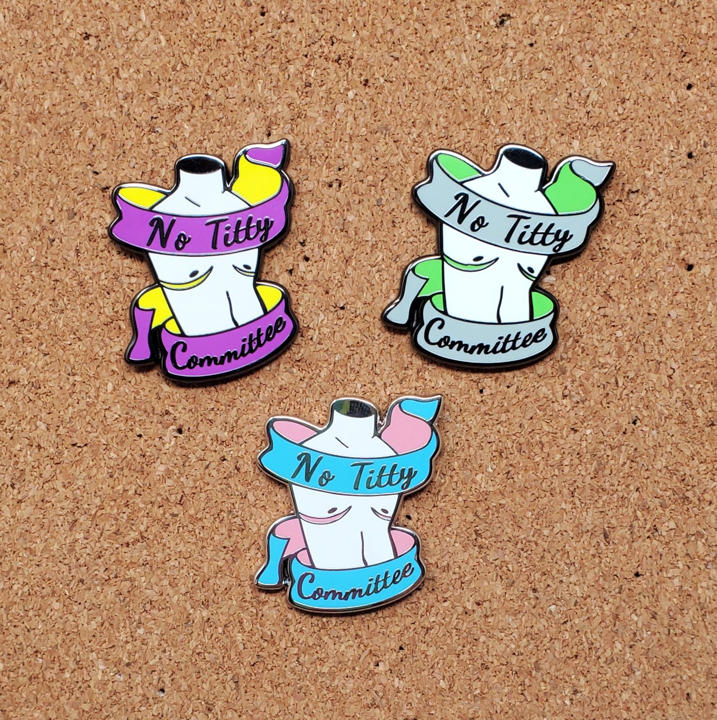 No Titty Committee Top Surgery Pride 1.5” Hard Enamel pin