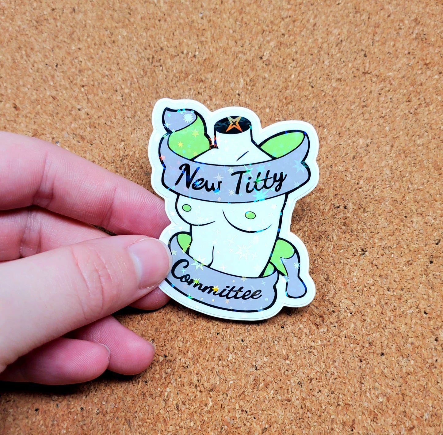 New Titty Committee Top Surgery Pride 2.5" Holo Vinyl Sticker