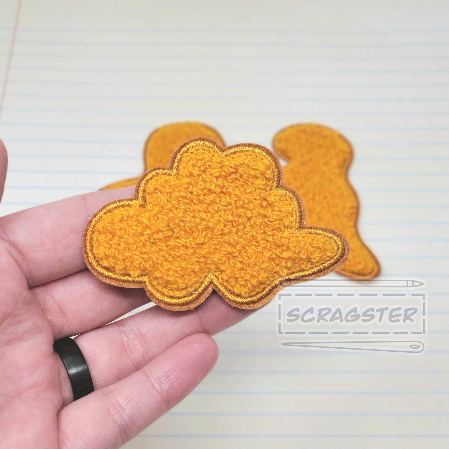 Dino Nuggies Iron On Fuzzy Chenille Patch