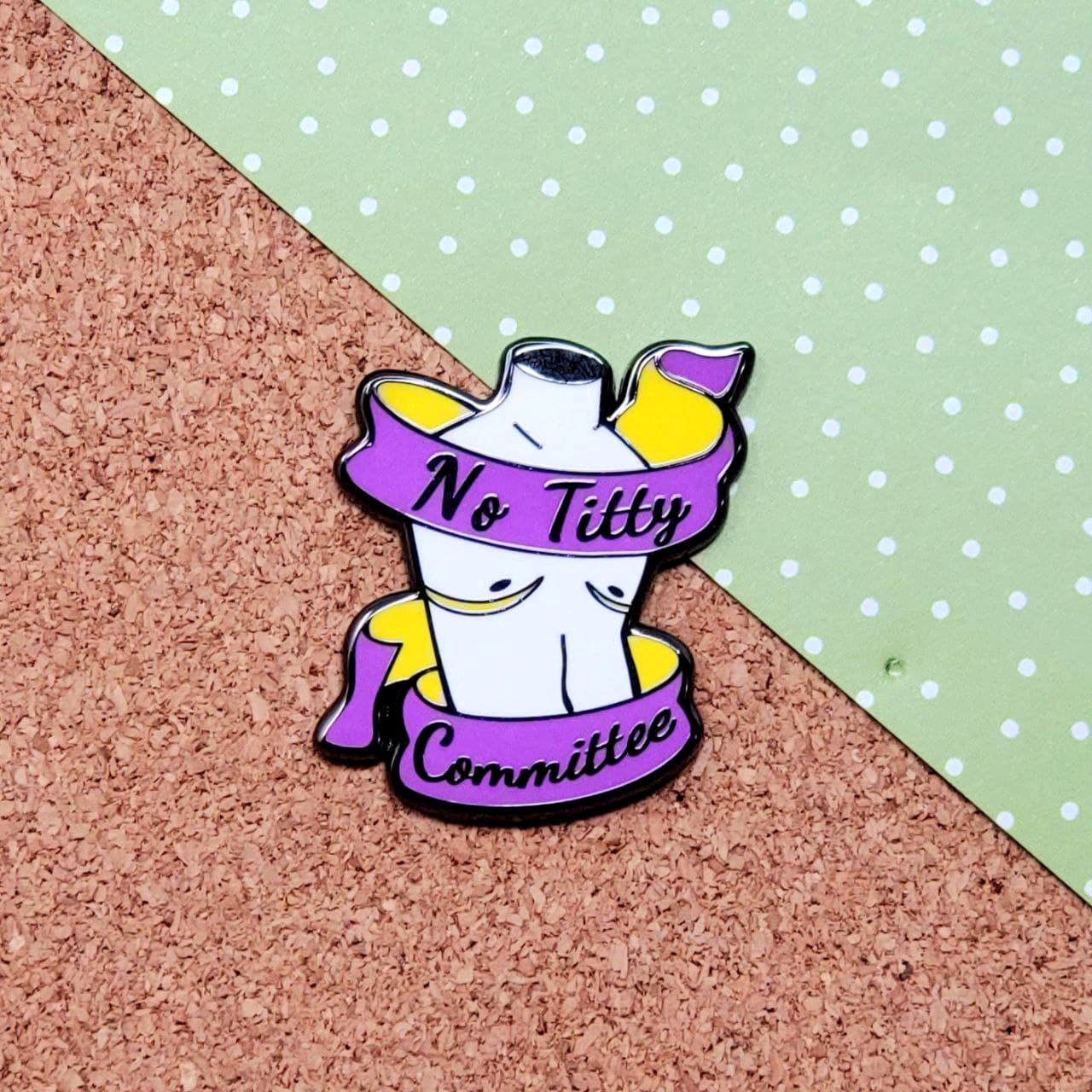 No Titty Committee Top Surgery Pride 1.5” Hard Enamel pin