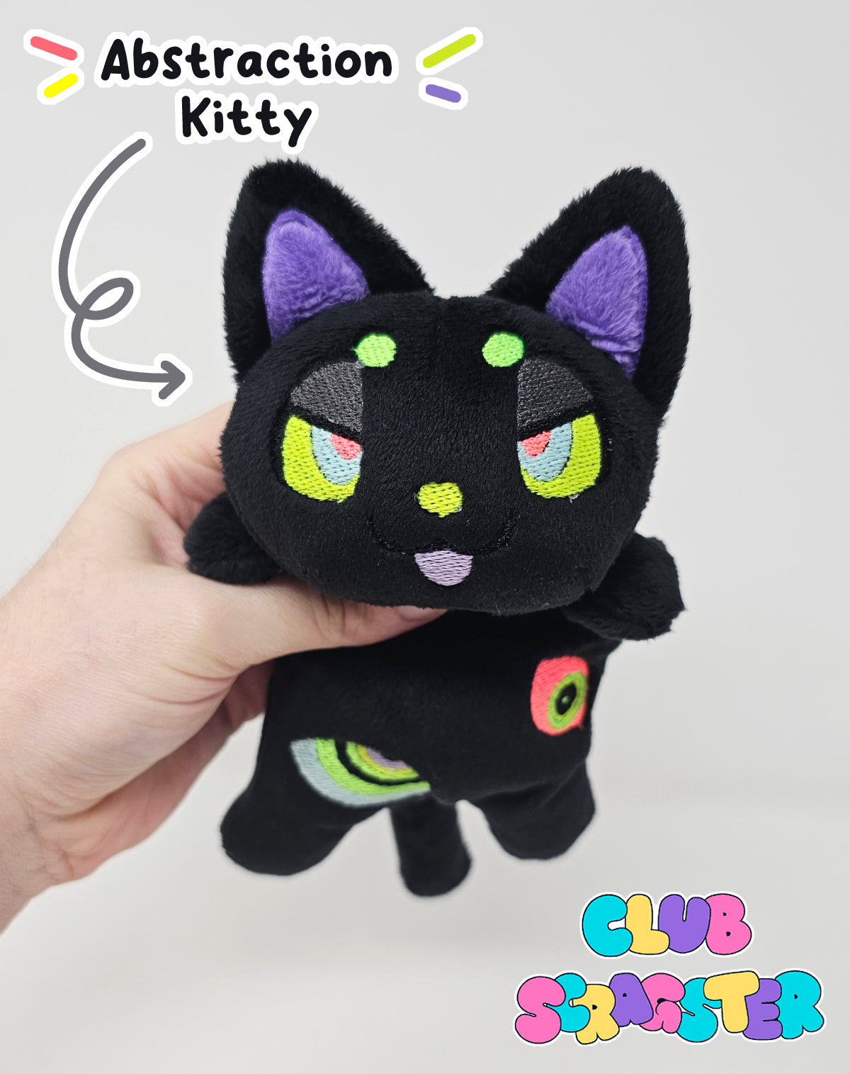 Handmade Abstraction Kitty Beanie Plush MADE TO ORDER