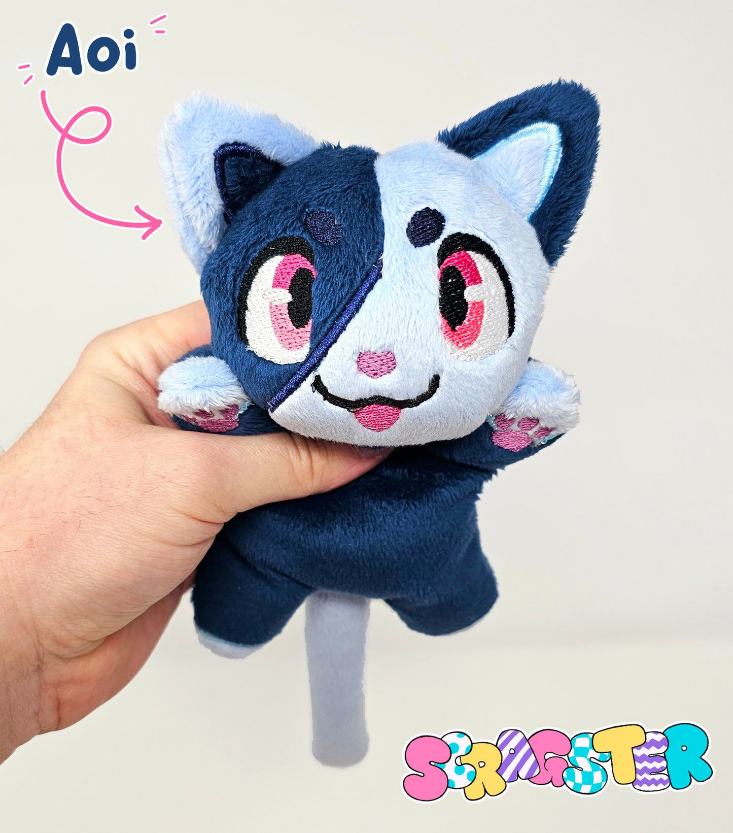 Handmade Scrap Kitty Beanie Plush