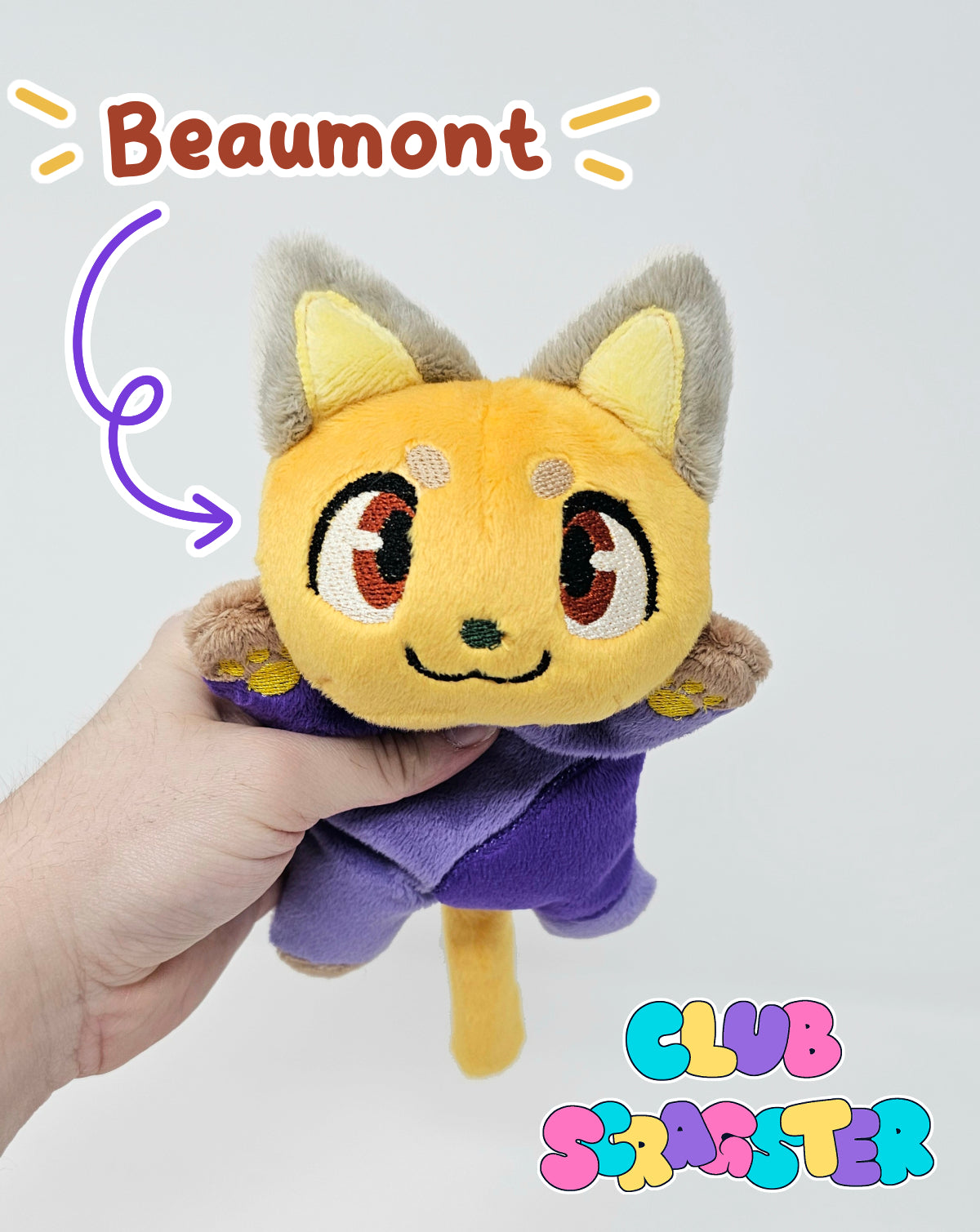 Handmade Scrap Kitty Beanie Plush