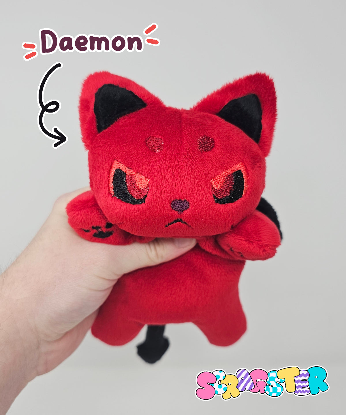 Handmade Spooky Scrap Kitty Beanie Plush