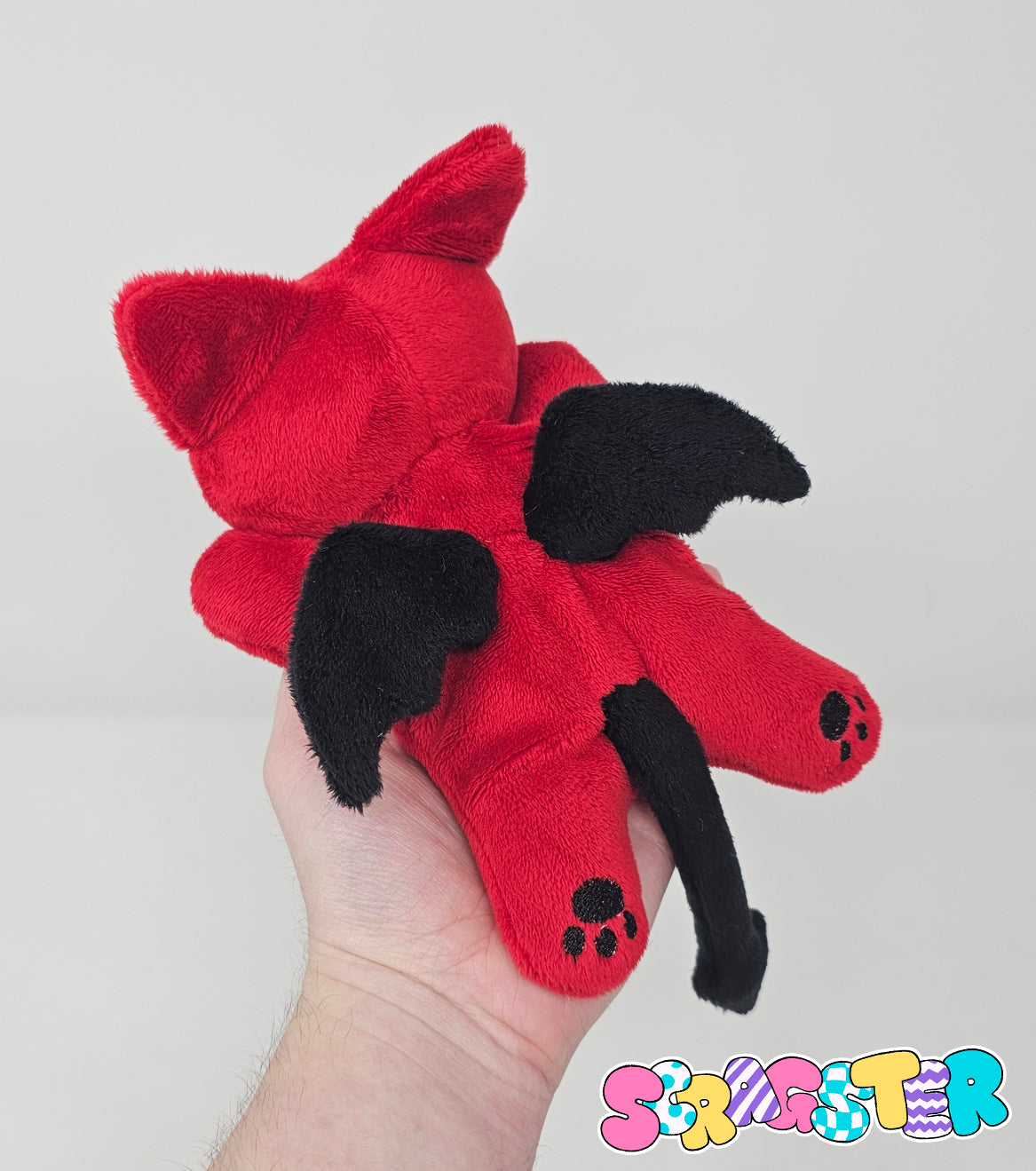 Handmade Spooky Scrap Kitty Beanie Plush