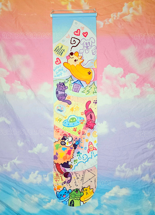 Doodle Pals Pin Banner Wall Scroll