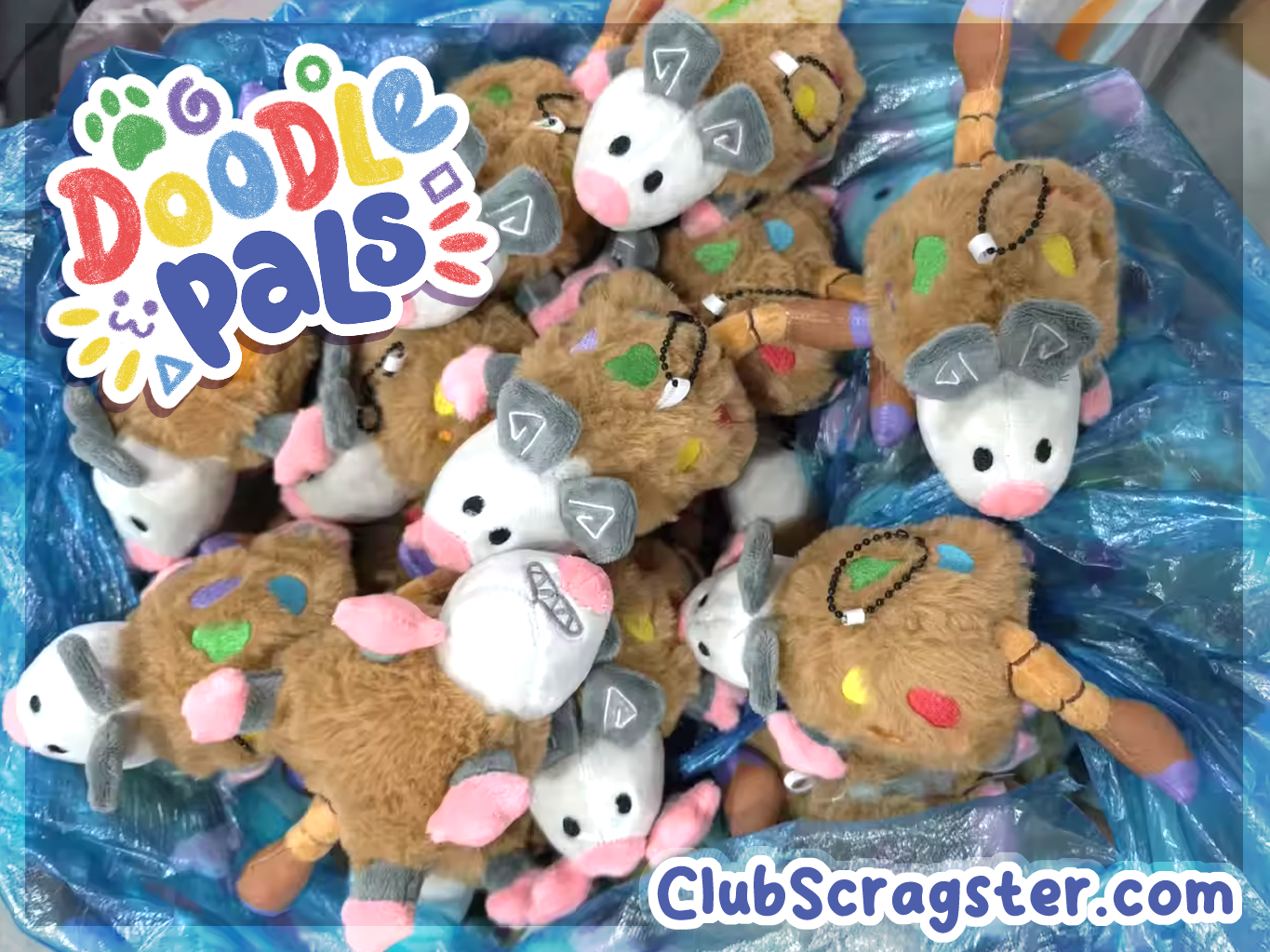 Doodle Pals Doodle Nuggets Palette Opossum Keychain Plush PREORDER