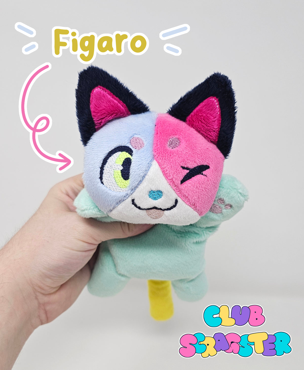 Handmade Scrap Kitty Beanie Plush