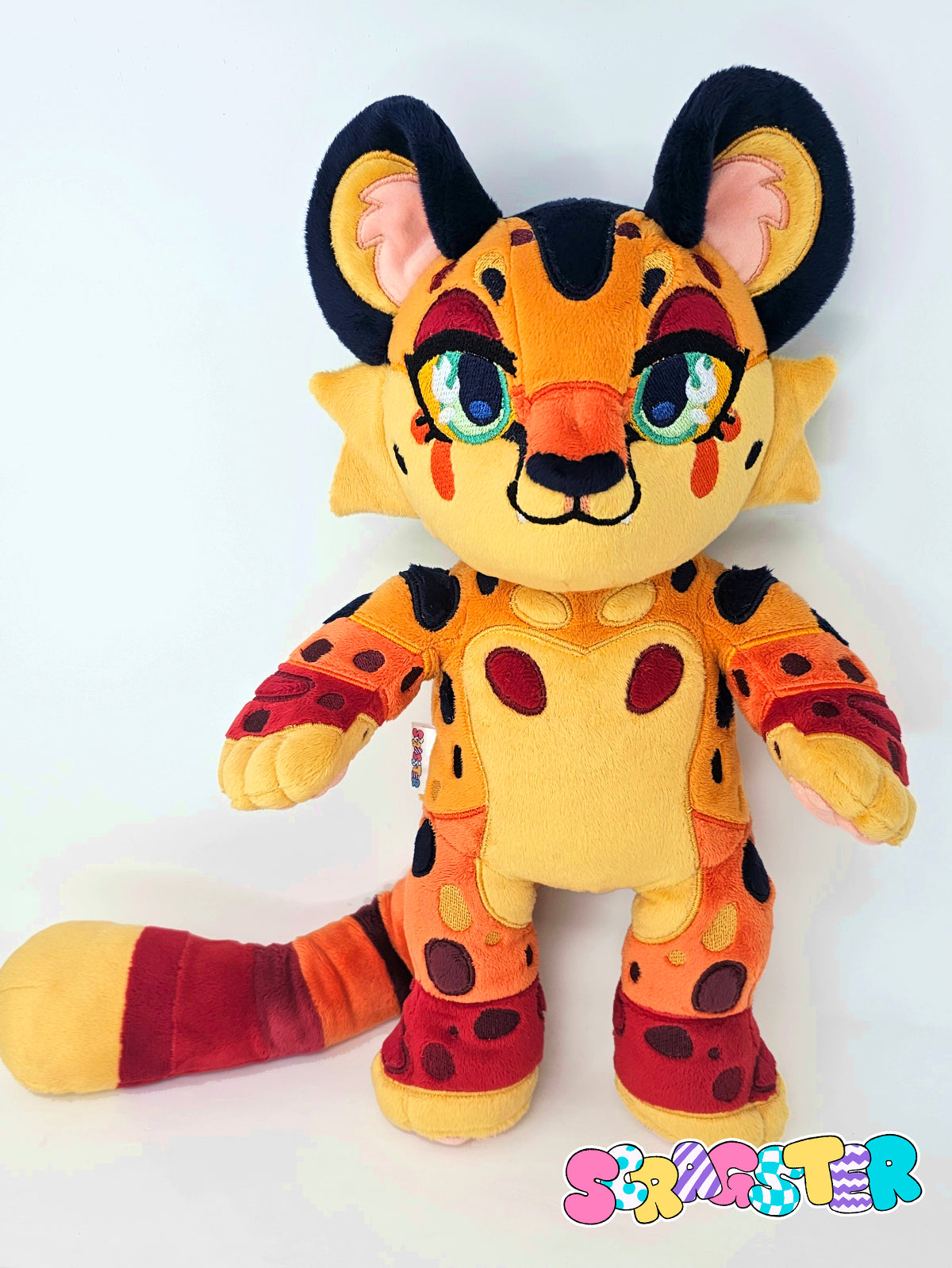 Handmade Flaming Hot Cheetah Teddy Plush Adoptable
