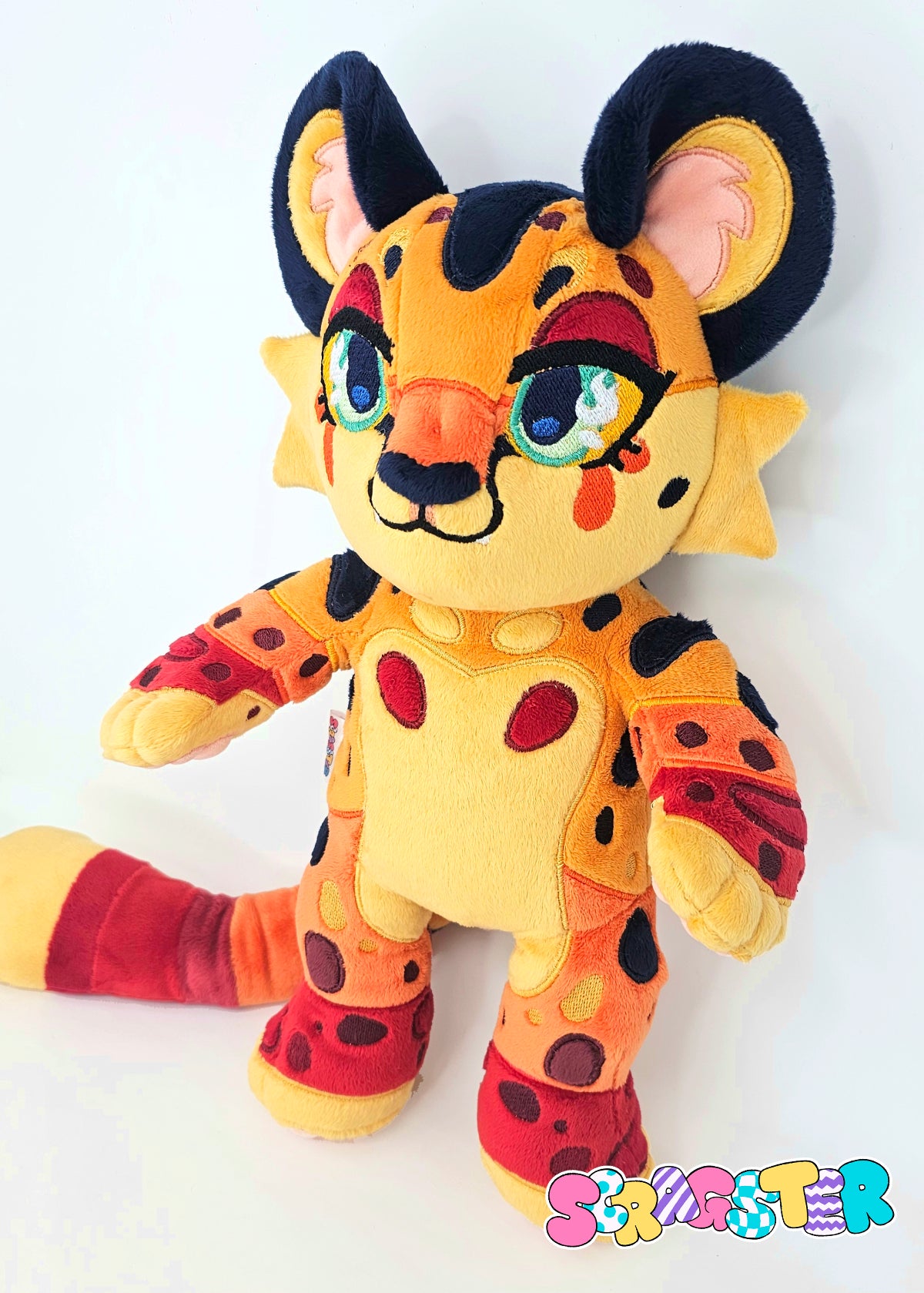 Handmade Flaming Hot Cheetah Teddy Plush Adoptable