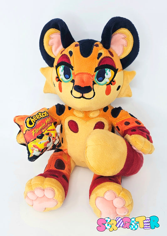 Handmade Flaming Hot Cheetah Teddy Plush Adoptable