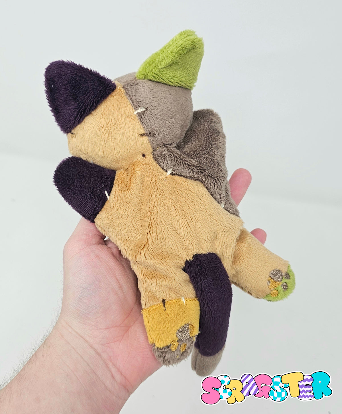 Handmade Spooky Scrap Kitty Beanie Plush