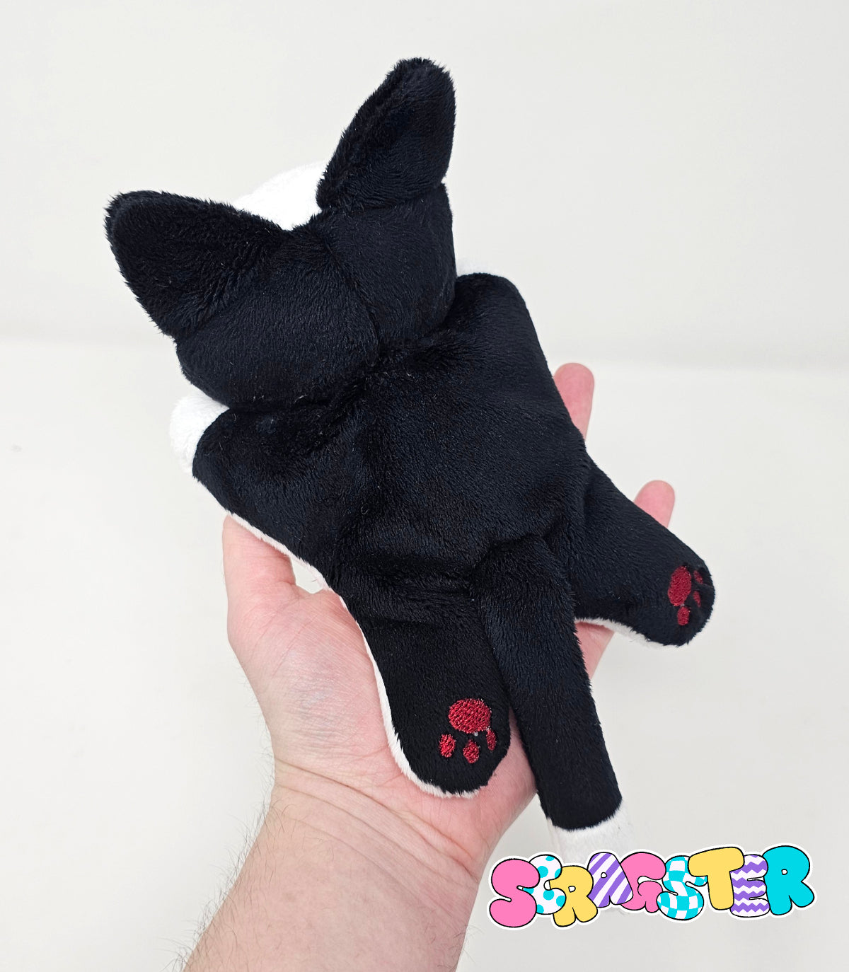 Handmade Spooky Scrap Kitty Beanie Plush