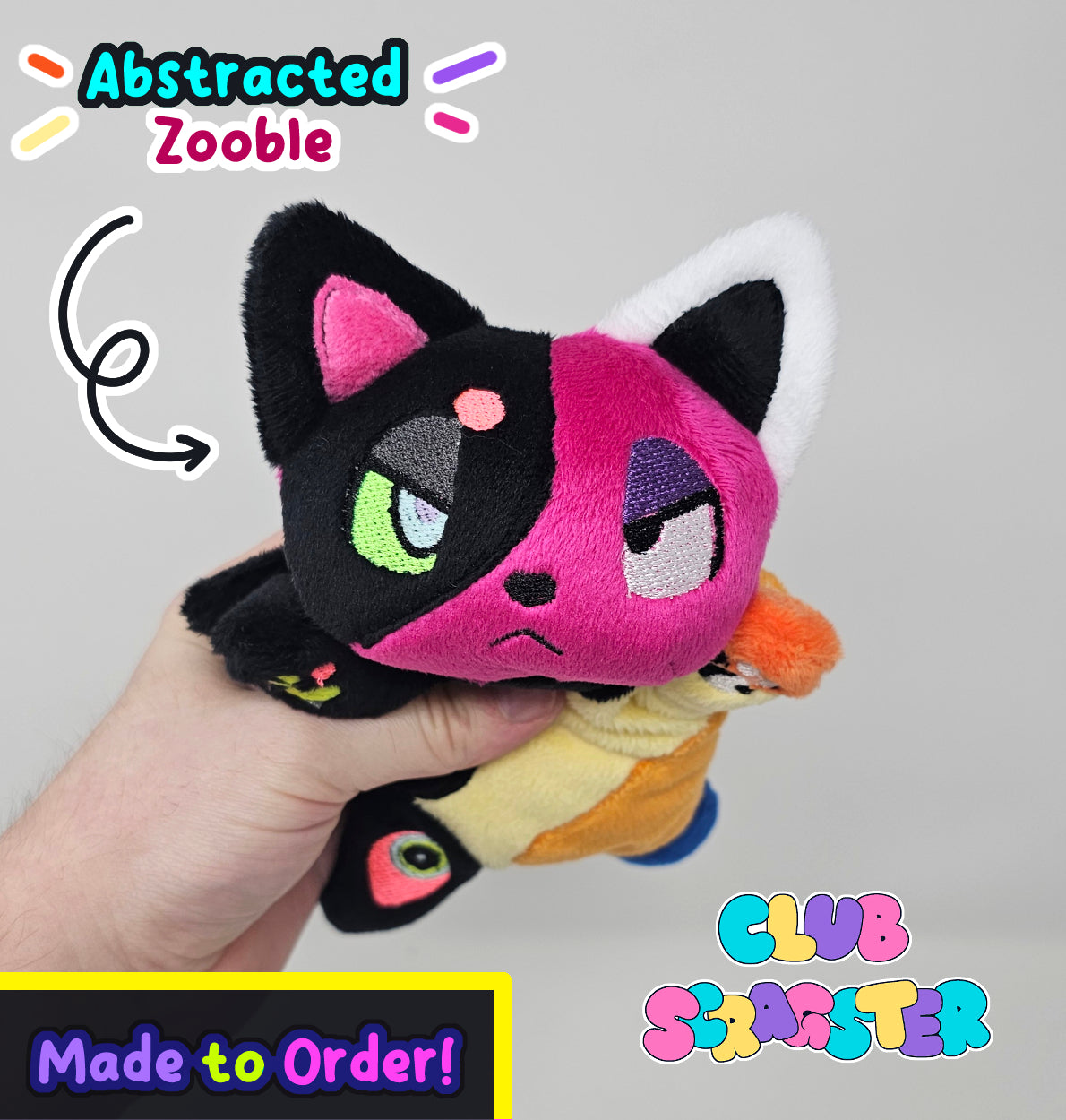 Handmade Abstraction Scrap Critter Beanie Plush MADE TO ORDER