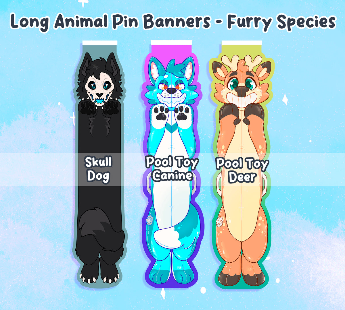 Long Animal Pin Banners Furry Species