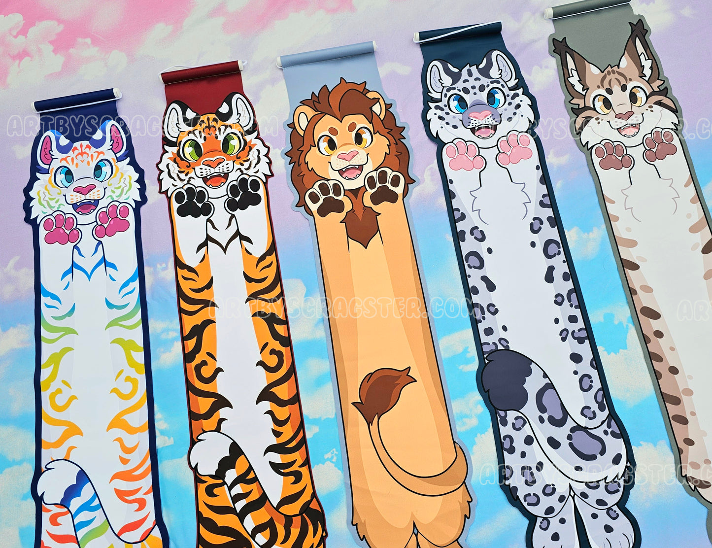 Long Animal Pin Banners Felines