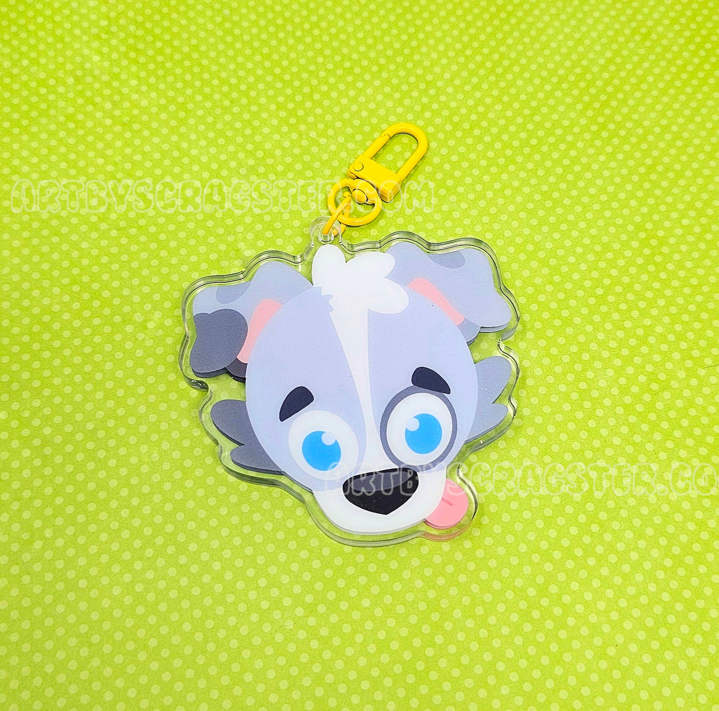 Puppy Dog Braincell 3" Acrylic Shaker Keychain