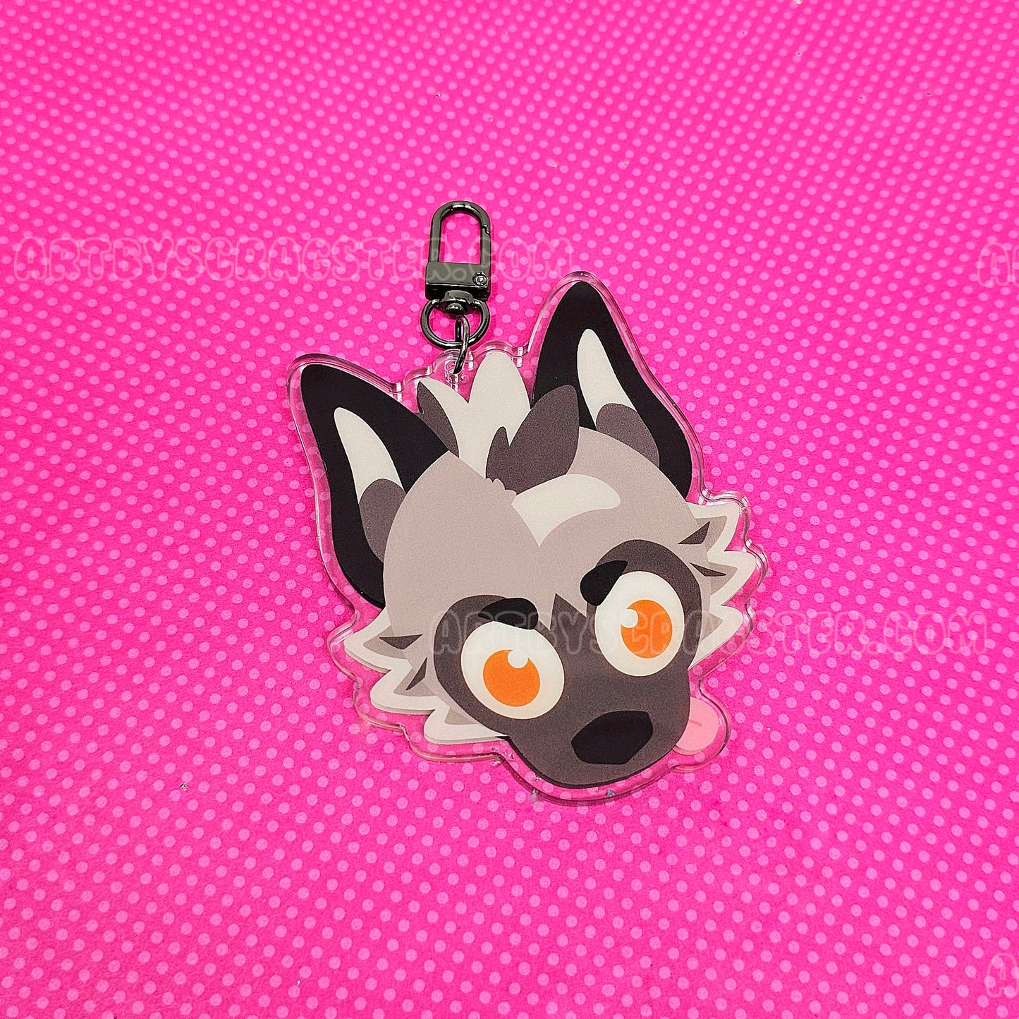 Striped Hyena Braincell 3.5" Acrylic Shaker Keychain