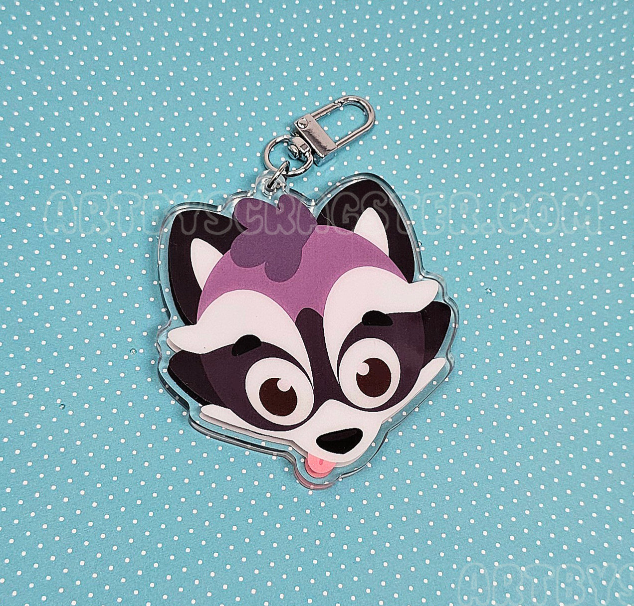 Raccoon Braincell 3" Acrylic Shaker Keychain