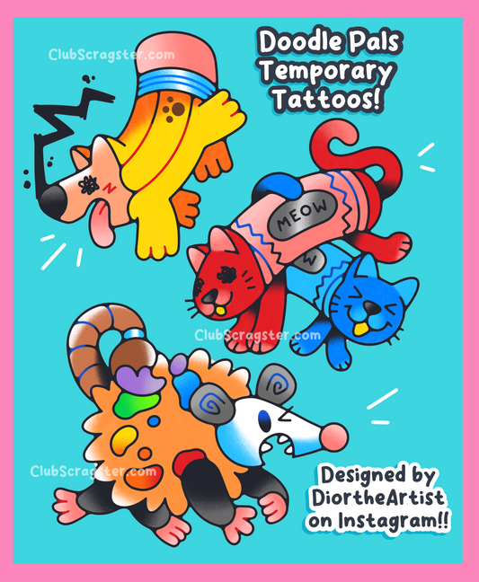 Doodle Pals Temporary Tattoo Set PREORDER
