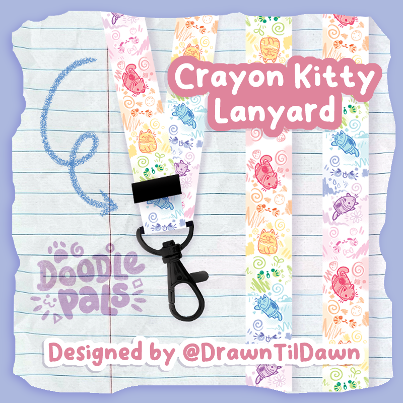 Doodle Pals Crayon Kitty Lanyard