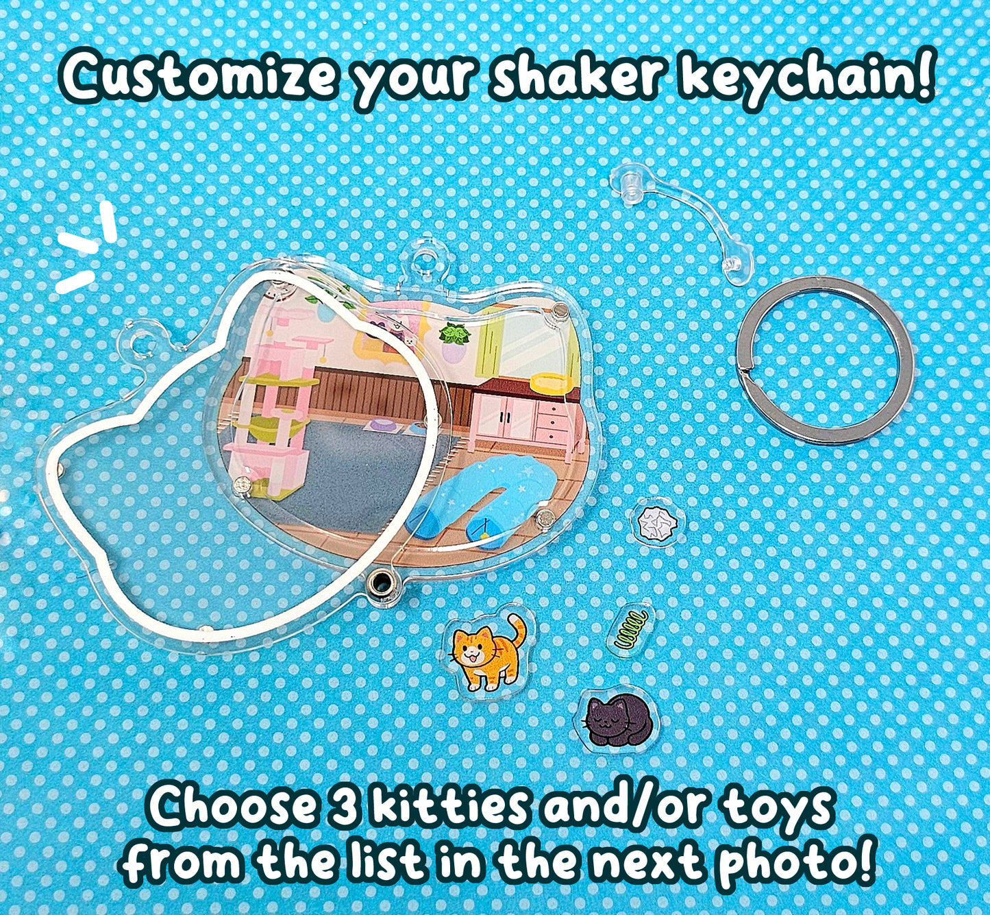 Kitty Keeper Customizable Shaker Keychain