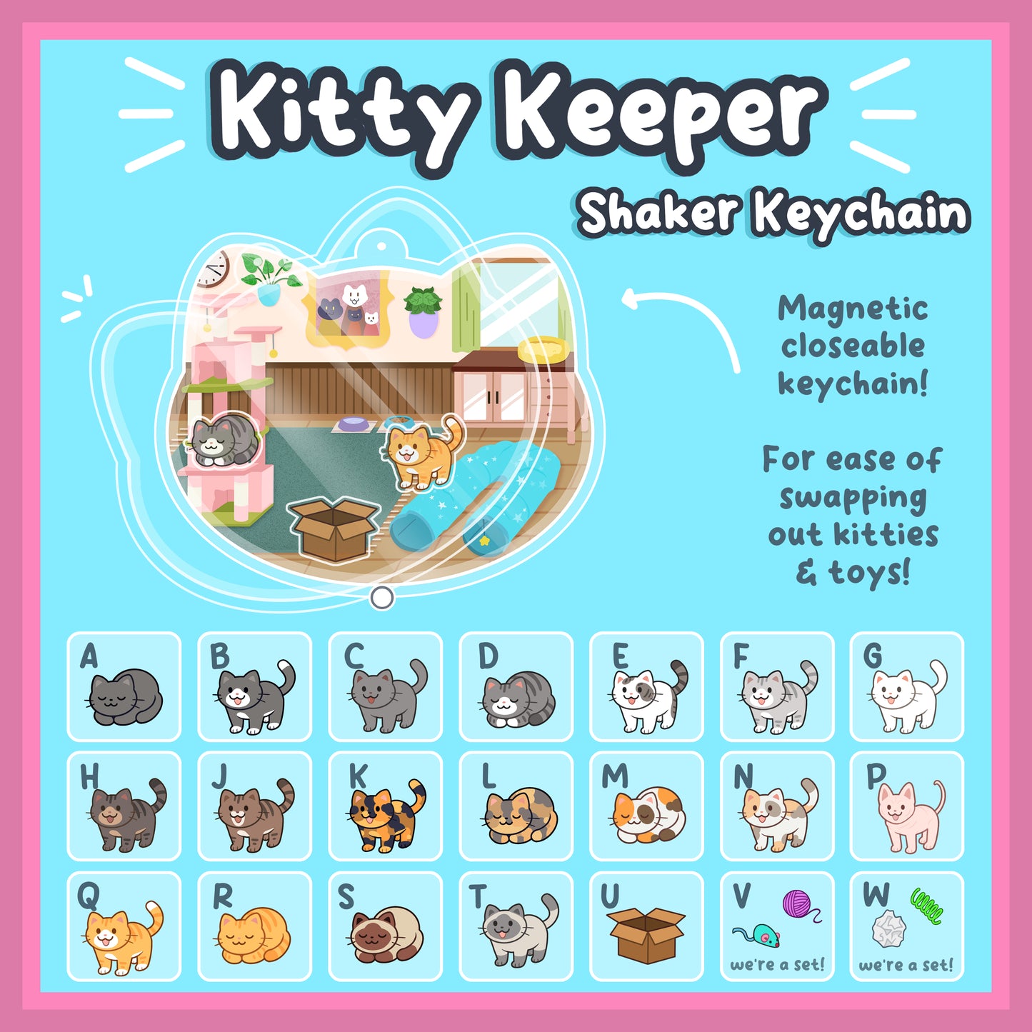 Kitty Keeper Customizable Shaker Keychain