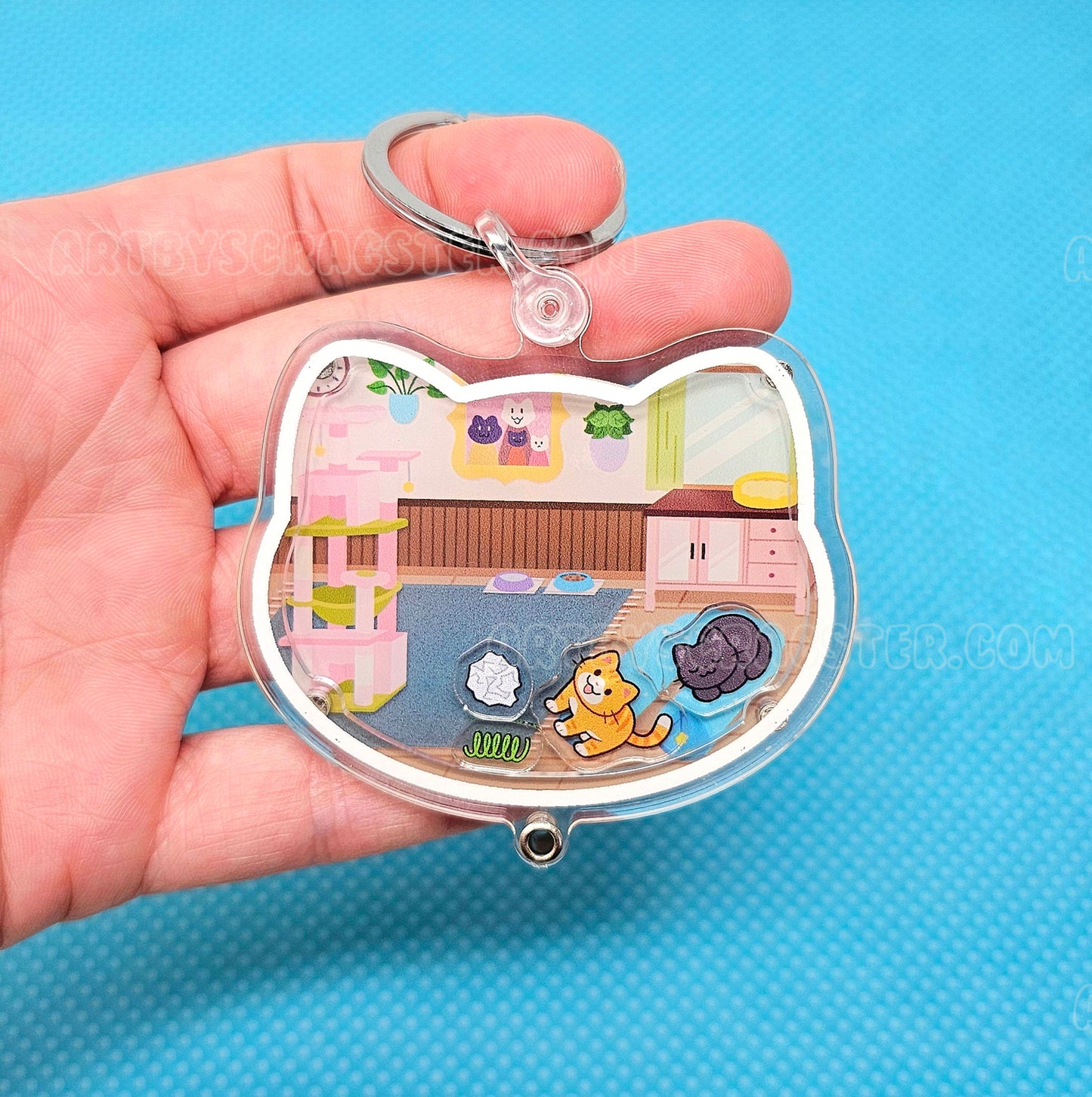 Kitty Keeper Customizable Shaker Keychain