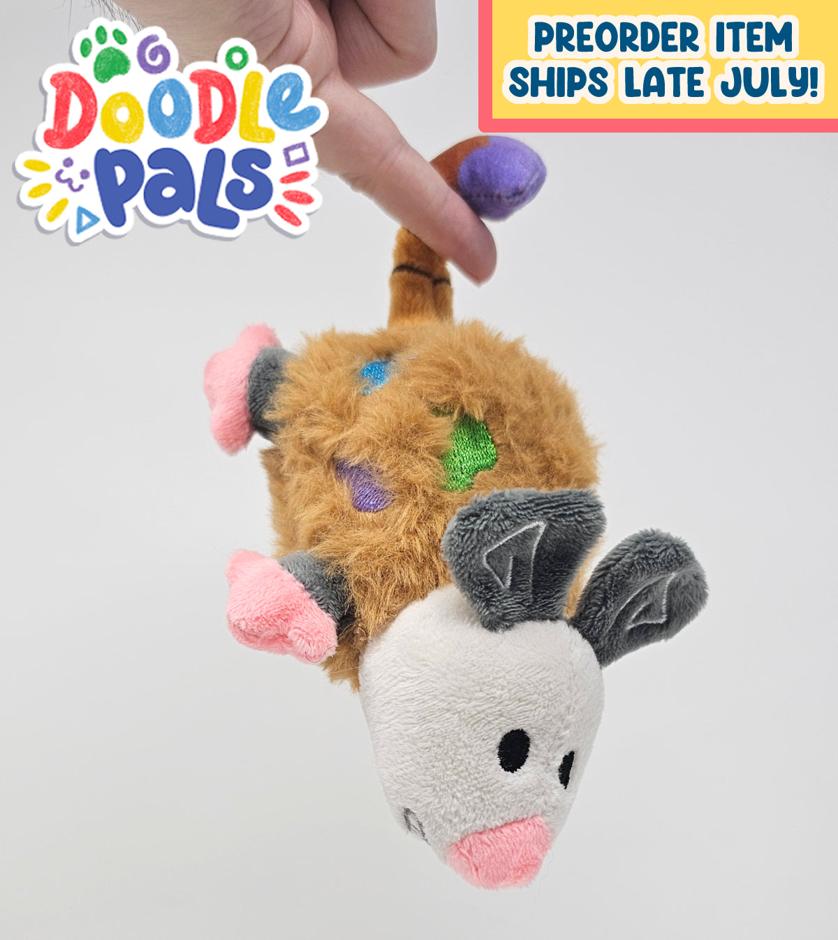 Doodle Pals Doodle Nuggets Palette Opossum Keychain Plush PREORDER