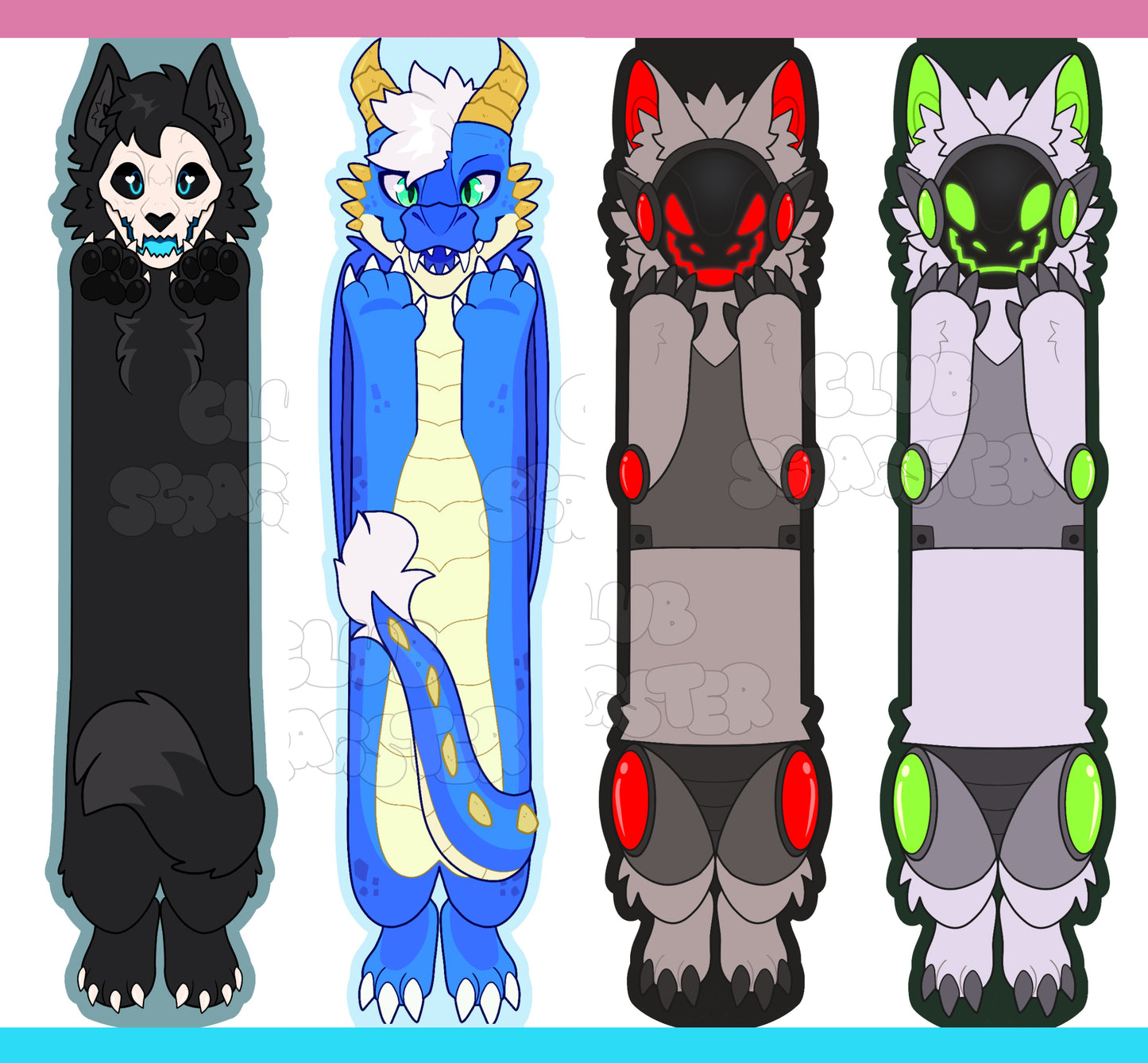 Long Animal Pin Banners Mythical & Furry Species