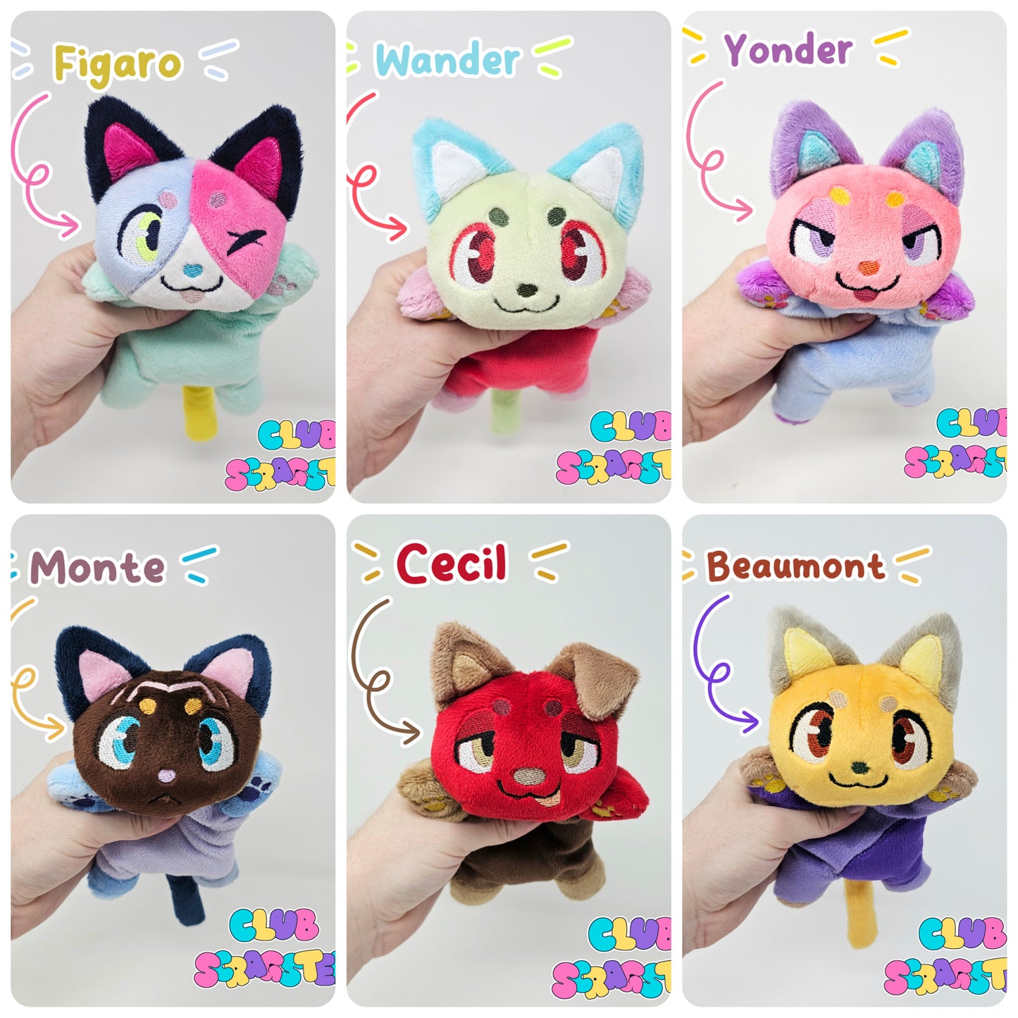 Handmade Scrap Kitty Beanie Plush