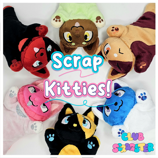 Handmade Scrap Kitty Beanie Plush