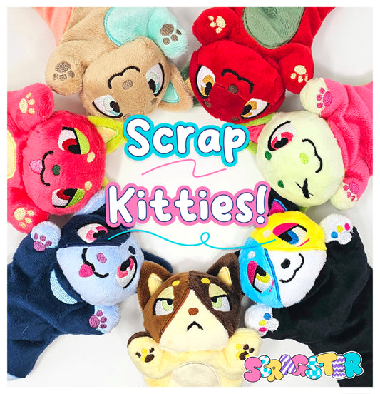 Handmade Scrap Kitty Beanie Plush