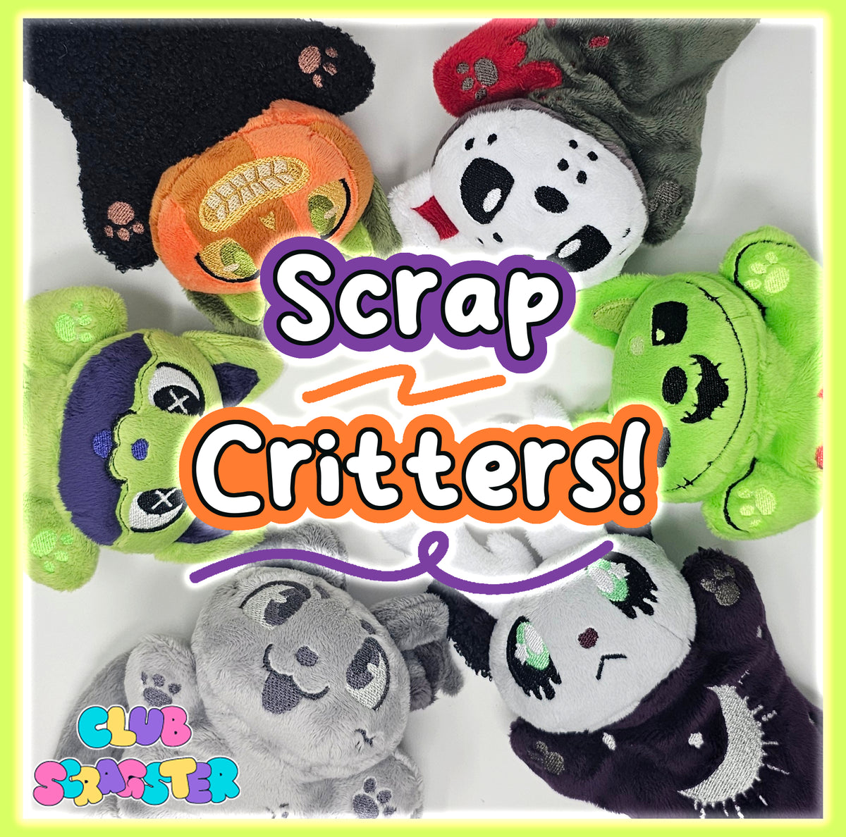 Scrap-o-Ween! Handmade Scrap Critter Beanie Plush
